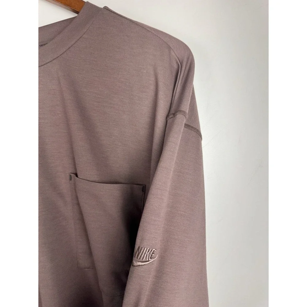Nike Tech Pack Long Sleeve Shirt Oversized Fit Plum Mens Sz L Athletic Comfort